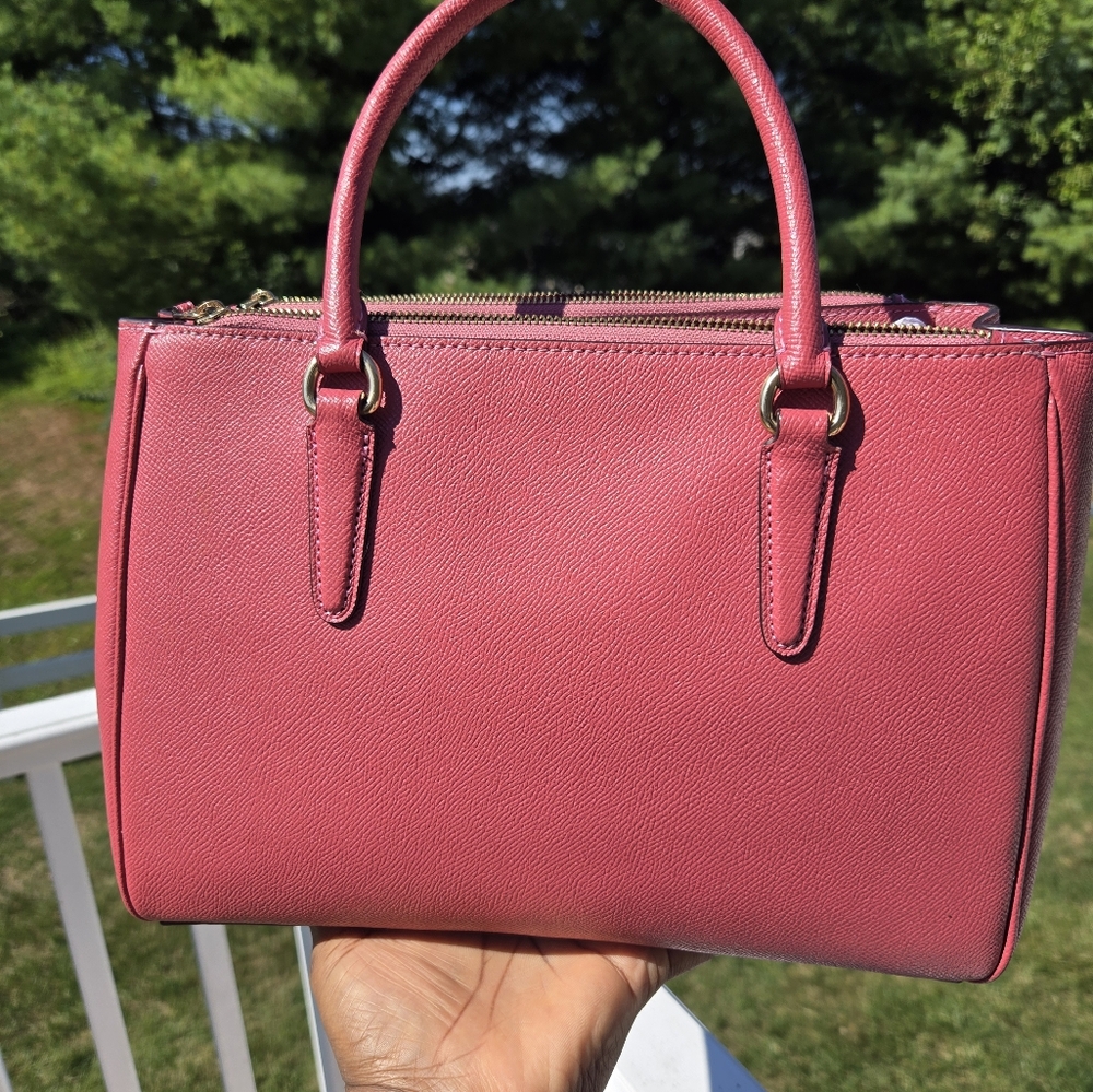 Coach Pink Leather Tote Bag - Picture 9 of 10